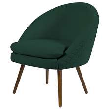 Poltrona Decorativa Sala de Estar Pés Palito Rafa C-117 Linho Tressê Verde - Domi