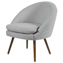 Poltrona Decorativa Sala de Estar Pés Palito Rafa C-315 Linho Tressê Cinza Claro - Domi