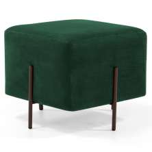 Puff Decorativo 45cm Base Aço Status B-303 Veludo Verde Musgo - Domi