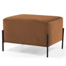 Puff Decorativo 60cm Base Aço Status B-262 Veludo Telha - Domi