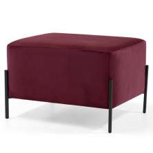 Puff Decorativo 60cm Base Aço Status B-278 Veludo Marsala - Domi