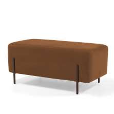 Puff Decorativo 90cm Base Aço Status B-262 Veludo Telha - Domi
