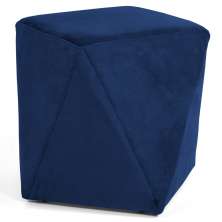 Puff Decorativo Ametista B-304 Veludo Azul Marinho - Domi