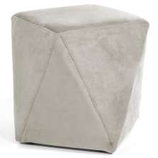 Puff Decorativo Ametista B-309 Veludo Bege Claro - Domi