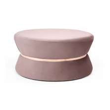 Puff Fritz Veludo Rosa e Rose