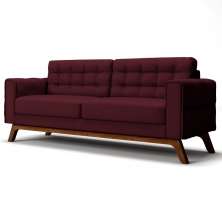 Sofá 180 cm 3 Lugares Sandero B-278 Veludo Marsala - Domi