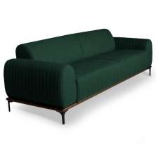 Sofá 300cm 4 Lugares Pés Preto Molino C-117 Linho Verde Musgo - Domi