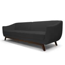 Sofá Atenas 3 Lugares 210cm C05 Corino Preto - Domi
