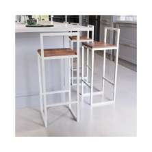 Banqueta Alta Balcão Bistrô Industrial Branca Premium Madeira Imbuia