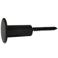 Pino Suporte para Espelho Adnet Pendurador de Casaco de Parede Aço Carbono 3cm Preto