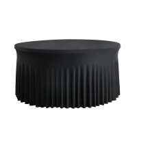 Toalha Spandex para mesa redonda 152cm Preta