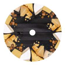 Centro de Mesa Giratório Queijo Preto 45 cm