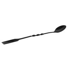 Colher Bailarina com Garfo Preta 23 cm