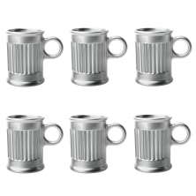 Jogo com 6 Xícaras Coffee Time Prata 85 ml