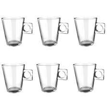 Jogo com 6 Xícaras Coffee Time Transparente 80 ml