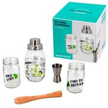 Kit com 5 Peças para Caipirinha Open Bar Transparente