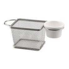 Mini Cesta com Molheira Fry Prata