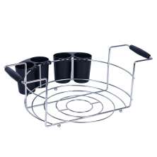 Suporte para Pratos e Talheres Easy Preto e Cromado
