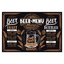Tábua Retangular Beer Menu Preta 30 cm