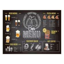 Tábua Retangular Beer Time Preto 40 cm