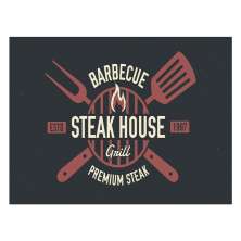 Tábua Retangular Steak House Preta 40 cm