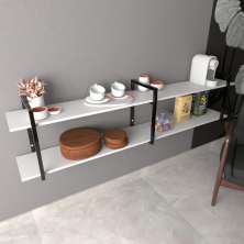 Aparador industrial cantinho cafe branco off white escritorio carrinho hall entrada