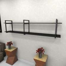 Estante estilo industrial sala aço cor preto 180x30x40cm (C)x(L)x(A) cor mdf preto modelo ind39psl