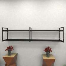 Estante estilo industrial sala aço cor preto 180x30x40cm (C)x(L)x(A) cor mdf preto modelo ind40psl