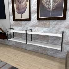 Estante industrial aço cor preto 180x30x40cm (C)x(L)x(A) cor mdf branco modelo ind40best