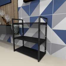 Estante industrial aço cor preto 60x30x68cm (C)x(L)x(A) cor mdf preto modelo ind25pest