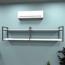 Estante industrial escritório aço cor preto 180x30x40cm (C)x(L)x(A) cor mdf branco modelo ind40bes