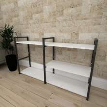 Mini estante industrial escritório aço preto 30cm  branca ind14be