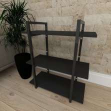 Mini estante industrial para escritório aço cor preto prateleiras 30 cm cor preto modelo ind09pep