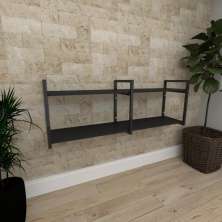 Mini estante industrial para sala aço cor preto prateleiras 30 cm cor preto modelo ind04peps