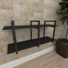 Mini estante industrial para sala aço cor preto prateleiras 30cm cor preto modelo ind23peps