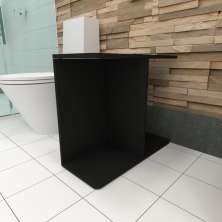 Mini estante para banheiro 25x60x50 cm MDF Preto TX modelo en16703b