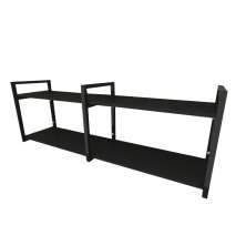 Prateleira industrial aço cor preto 30 cm MDF cor preto modelo indfb04psl