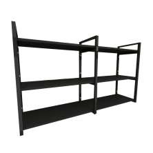 Prateleira industrial aço cor preto 30 cm MDF cor preto modelo indfb11psl