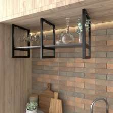 Prateleira industrial cozinha suporte para prateleira industrial nicho industrial nichos para cozinha Prateleira
