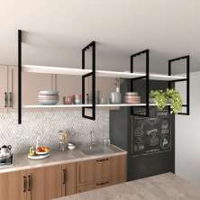 Prateleira industrial cozinha suporte para prateleira industrial nicho industrial nichos para cozinha pratileira  mdf