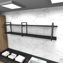 Prateleira industrial lavanderia aço cor preto 180x30x40cm CxLxA cor mdf preto modelo ind39plav