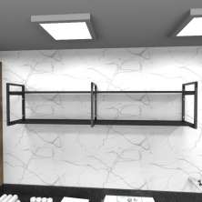 Prateleira industrial lavanderia aço cor preto 180x30x40cm CxLxA cor mdf preto modelo ind40plav