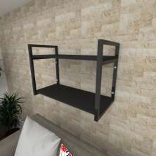 Prateleira industrial para Sala aço cor preto prateleiras 30 cm cor preto modelo ind01psl
