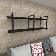 Prateleira industrial para Sala aço cor preto prateleiras 30 cm cor preto modelo ind05psl