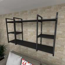 Prateleira industrial para Sala aço cor preto prateleiras 30 cm cor preto modelo ind17psl