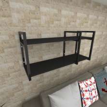 Prateleira industrial para Sala aço cor preto prateleiras 30 cm cor preto modelo ind21psl