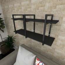Prateleira industrial para Sala aço cor preto prateleiras 30 cm cor preto modelo ind23psl