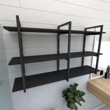 Prateleira industrial para banheiro aço cor preto prateleiras 30 cm cor preto modelo ind12pb