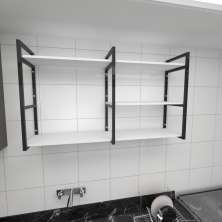 Prateleira industrialcozinha aço preto 30cm cor branca ind14bc