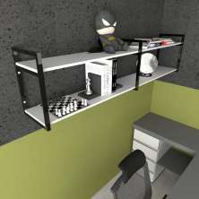 Prateleira moveis escritorio quarto estante infantil planta branco organizador brinquedos